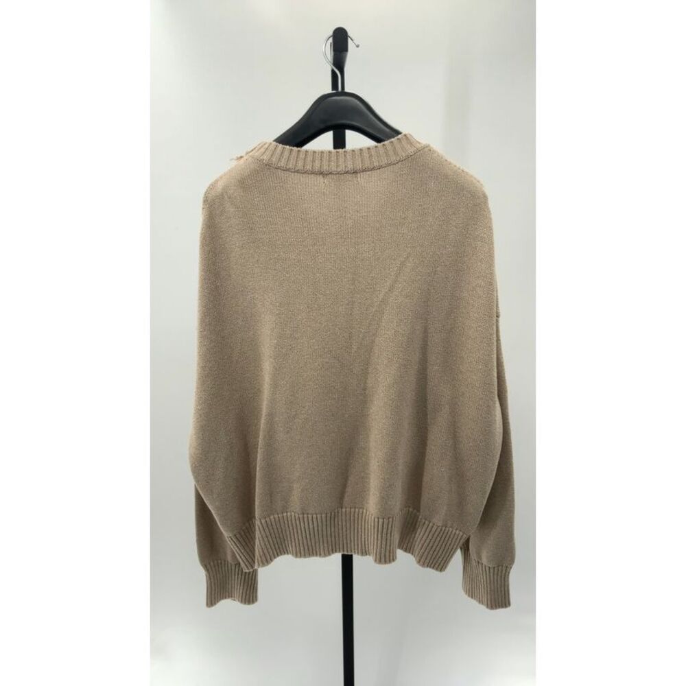 Quince Women 100% Organic Cotton Boyfriend Crew Sweater Brown XL - Picture 2 of 2